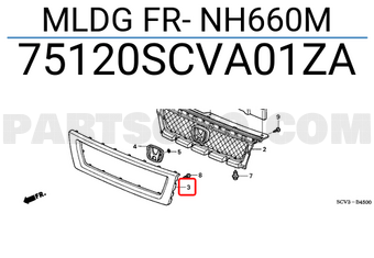 Honda 75120SCVA01ZA MLDG FR- NH660M