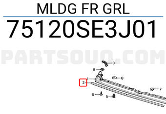 Honda 75120SE3J01 MLDG FR GRL