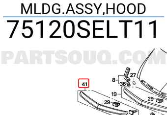 Honda 75120SELT11 MLDG.ASSY,HOOD