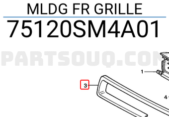 Honda 75120SM4A01 MLDG FR GRILLE