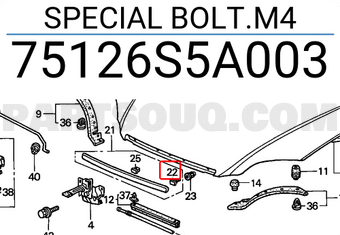 Honda 75126S5A003 SPECIAL BOLT.M4