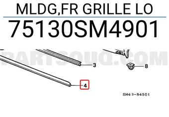 Honda 75130SM4901 MLDG,FR GRILLE LO