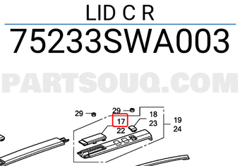 Honda 75233SWA003 LID C R