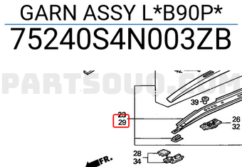 Honda 75240S4N003ZB GARN ASSY L*B90P*
