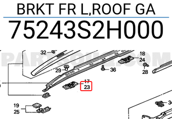 Honda 75243S2H000 BRKT FR L,ROOF GA