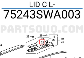 Honda 75243SWA003 LID C L