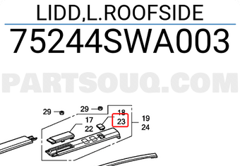 Honda 75244SWA003 LIDD,L.ROOFSIDE