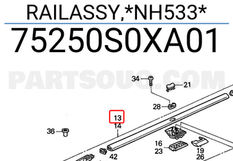 Honda 75250S0XA01 RAILASSY,*NH533*