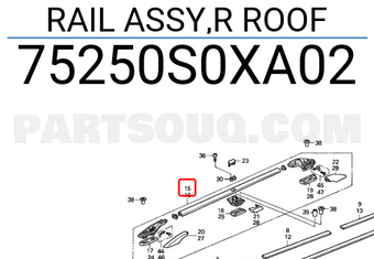 Honda 75250S0XA02 RAIL ASSY,R ROOF
