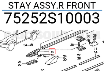 Honda 75252S10003 STAY ASSY,R FRONT