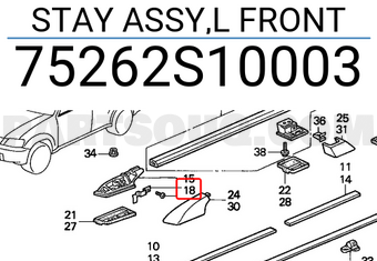 Honda 75262S10003 STAY ASSY,L FRONT