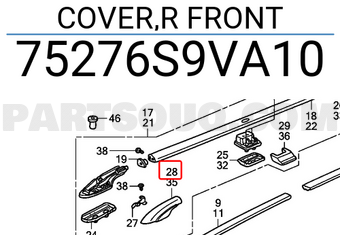 Honda 75276S9VA10 COVER,R FRONT