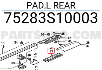 Honda 75283S10003 PAD,L REAR