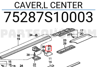 Honda 75287S10003 CAVER,L CENTER
