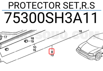 Honda 75300SH3A11 PROTECTOR SET,R.S