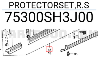 Honda 75300SH3J00 PROTECTORSET,R.S