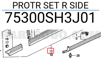 Honda 75300SH3J01 PROTR SET R SIDE