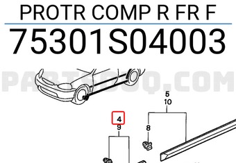 Honda 75301S04003 PROTR COMP R FR F