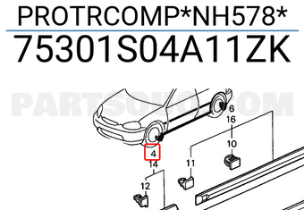 Honda 75301S04A11ZK PROTRCOMP*NH578*