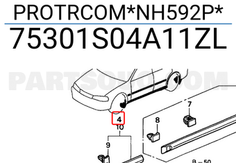 Honda 75301S04A11ZL PROTRCOM*NH592P*