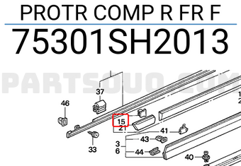 Honda 75301SH2013 PROTR COMP R FR F