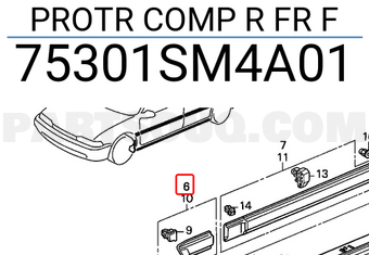 Honda 75301SM4A01 PROTR COMP R FR F
