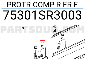 Honda 75301SR3003 PROTR COMP R FR F