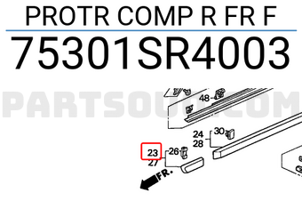 Honda 75301SR4003 PROTR COMP R FR F
