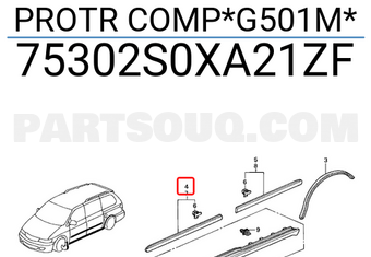 Honda 75302S0XA21ZF PROTR COMP*G501M*