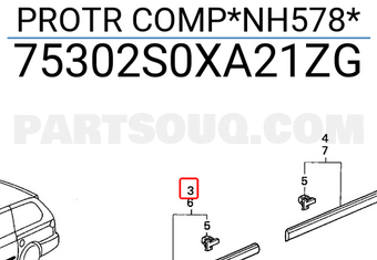 Honda 75302S0XA21ZG PROTR COMP*NH578*