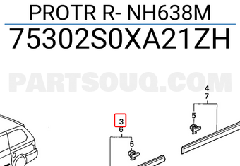 Honda 75302S0XA21ZH PROTR R- NH638M