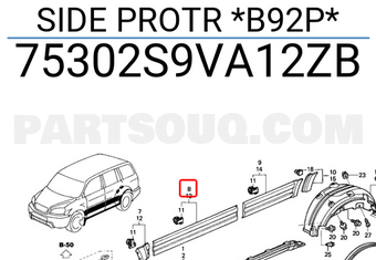 Honda 75302S9VA12ZB SIDE PROTR *B92P*