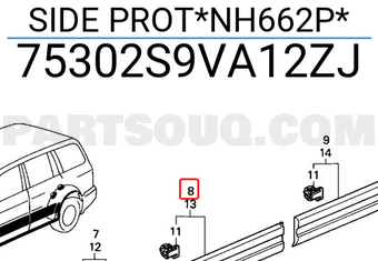 Honda 75302S9VA12ZJ SIDE PROT*NH662P*