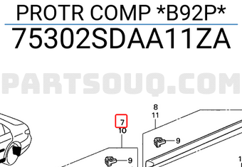 Honda 75302SDAA11ZA PROTR COMP *B92P*
