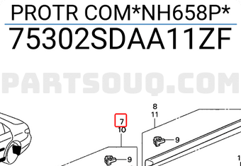 Honda 75302SDAA11ZF PROTR COM*NH658P*