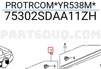 Honda 75302SDAA11ZH PROTRCOM*YR538M*