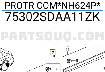 Honda 75302SDAA11ZK PROTR COM*NH624P*