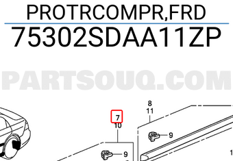 Honda 75302SDAA11ZP PROTRCOMPR,FRD