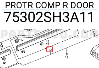 Honda 75302SH3A11 PROTR COMP R DOOR