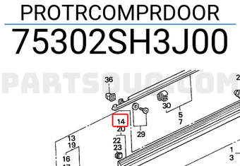 Honda 75302SH3J00 PROTRCOMPRDOOR