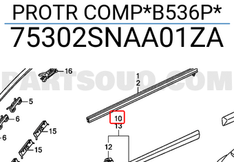 Honda 75302SNAA01ZA PROTR COMP*B536P*