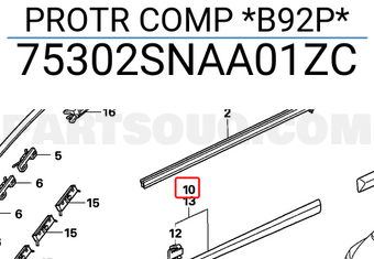Honda 75302SNAA01ZC PROTR COMP *B92P*
