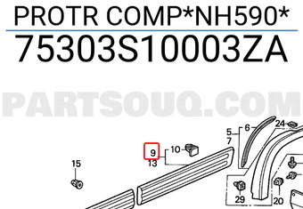 Honda 75303S10003ZA PROTR COMP*NH590*