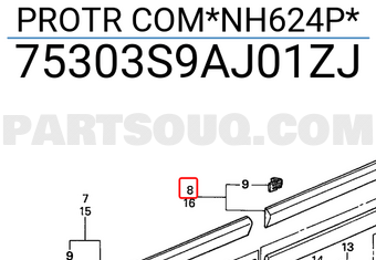 Honda 75303S9AJ01ZJ PROTR COM*NH624P*