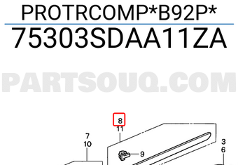 Honda 75303SDAA11ZA PROTRCOMP*B92P*