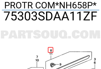 Honda 75303SDAA11ZF PROTR COM*NH658P*