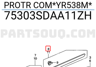 Honda 75303SDAA11ZH PROTR COM*YR538M*