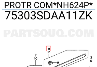 Honda 75303SDAA11ZK PROTR COM*NH624P*