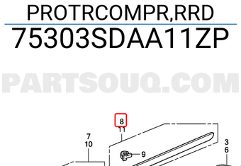 Honda 75303SDAA11ZP PROTRCOMPR,RRD