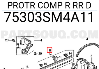 Honda 75303SM4A11 PROTR COMP R RR D